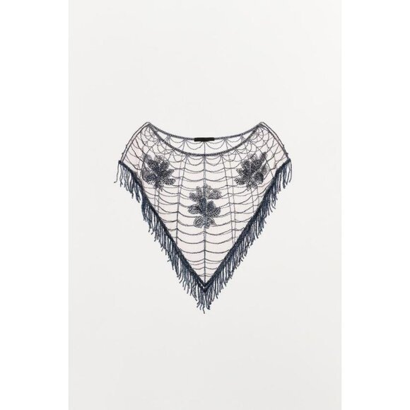 ZARA CAPE WITH BEADED EMBROIDERY - Picture 3 of 5